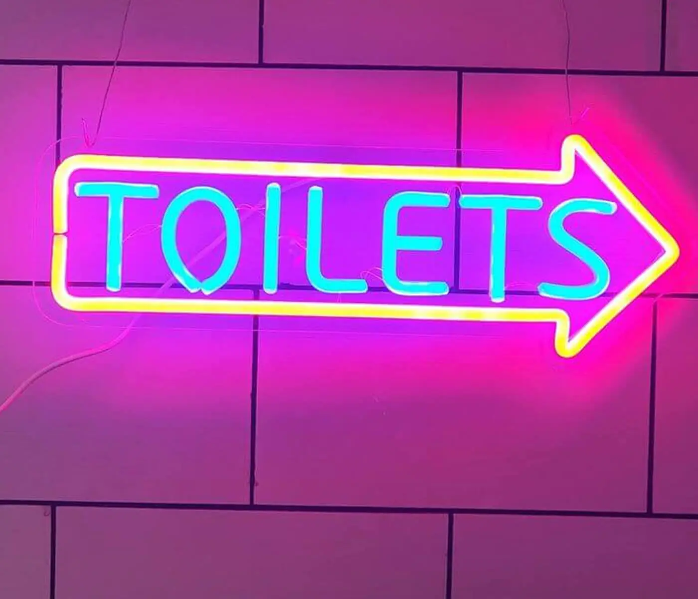 Toilet Directional Neon Sign in Patuakhali